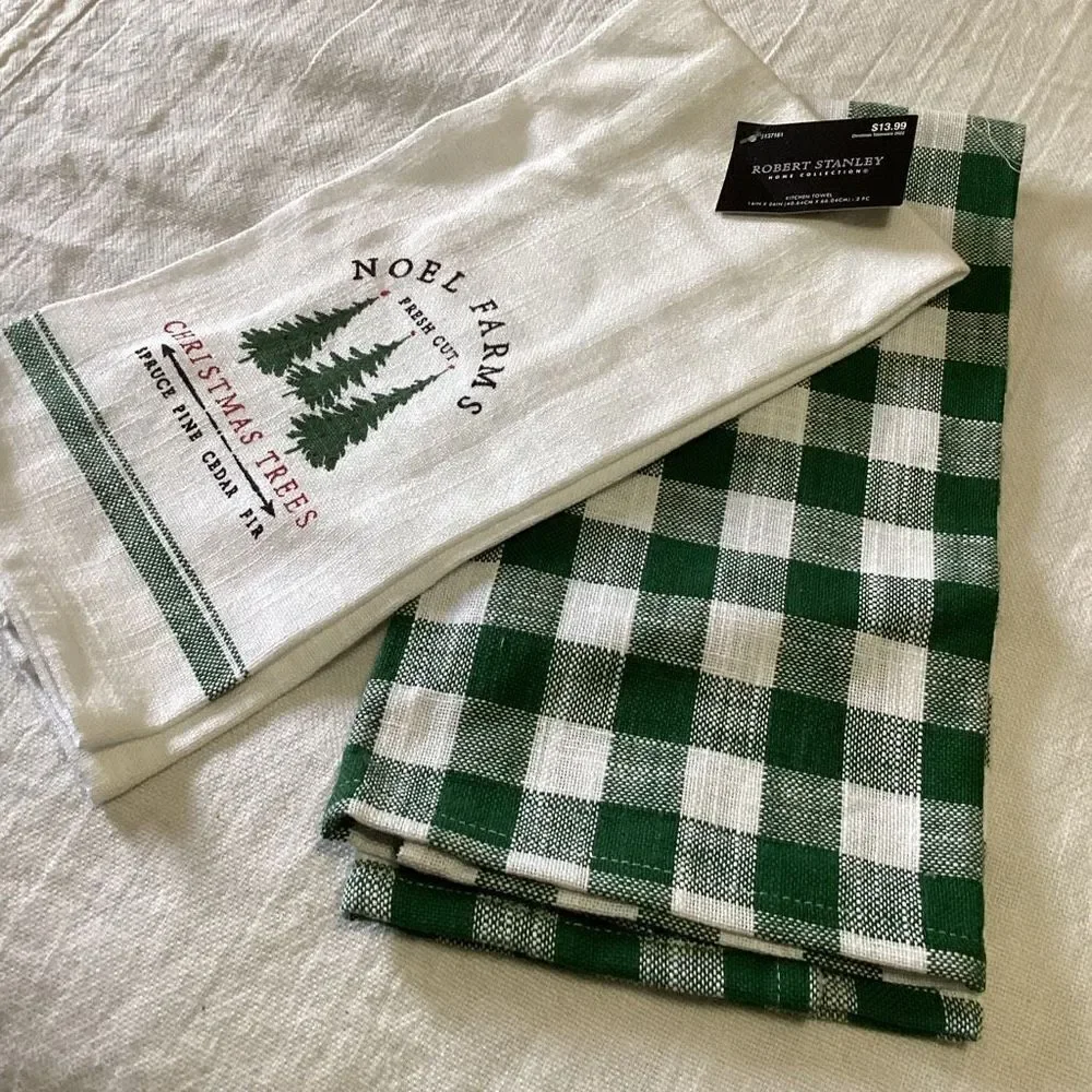 Merry Christmas 3 Bowl Set with 2 Robert Stanley Towels